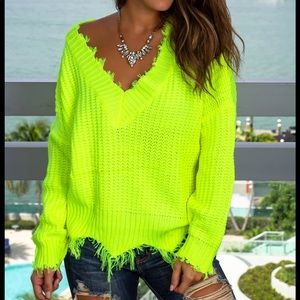 RARE Yellow/green neon Rue21 Sweater!☁️